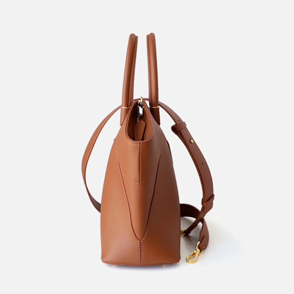 Sac en cuir véritable grande capacité – Tote Bag avec bandoulière MYNELIA