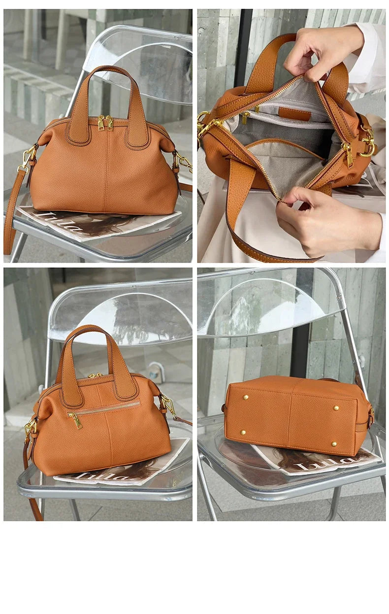 Sac à main en cuir véritable  – Élégance Intemporelle MYNELIA