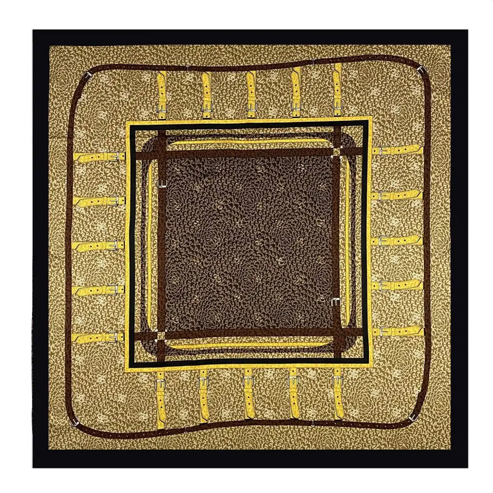 Foulard carré femme en soie imprimée – 90 × 90 cm