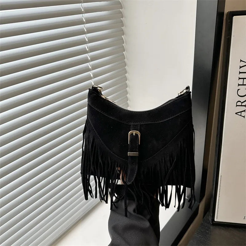 Sac bandoulière femme daim velours