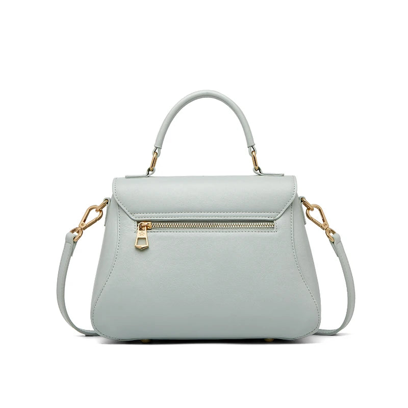 Sac tote fuir véritable fait main – Kaki & Bleu