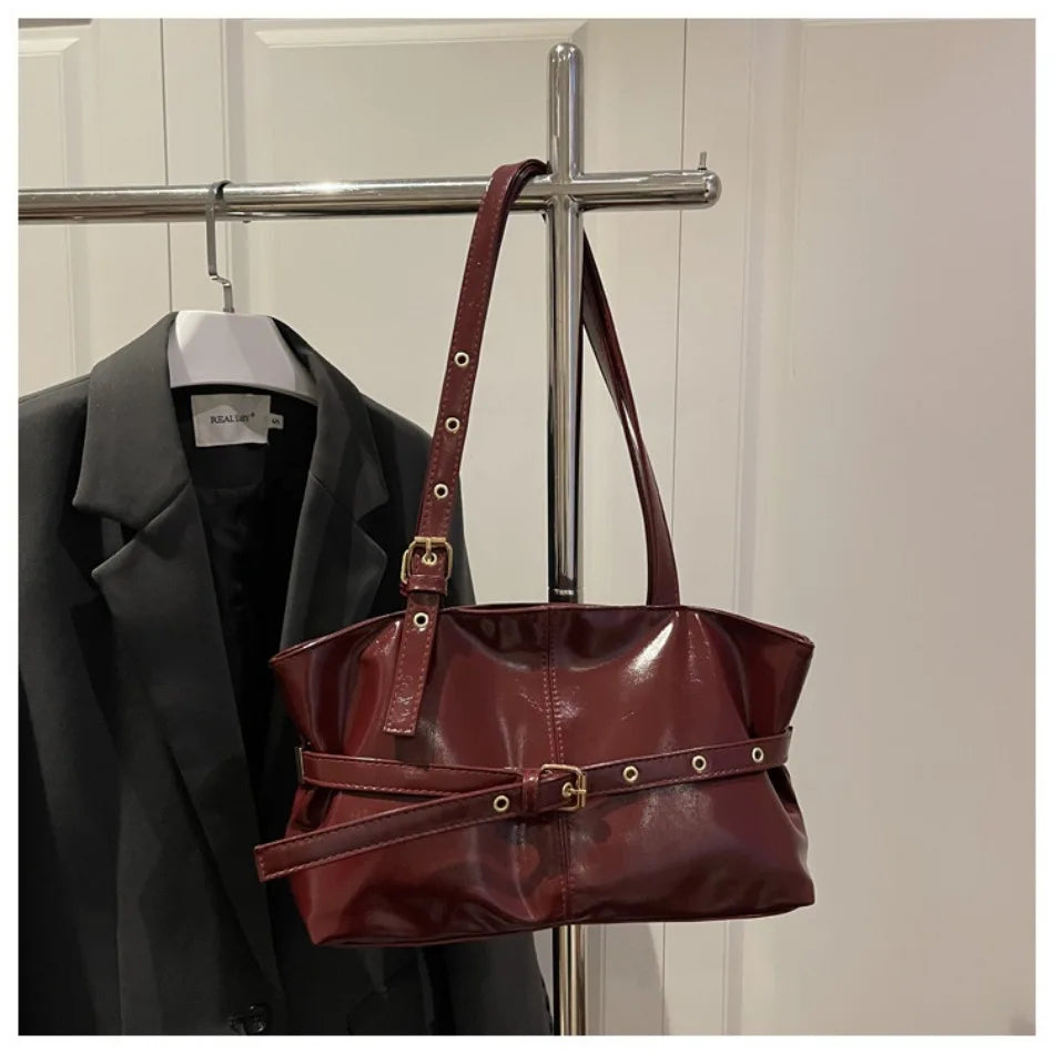 Sac à main boucle ceinture — Cabas vintage femme | Grande capacité & Épaule MYNELIA