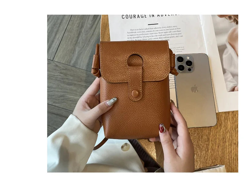 Sac en Cuir véritable – Style anglais rétro,Poche rabat