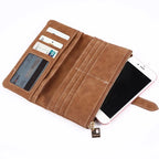 Portefeuille en cuir PU Multi-Compartiments Clutch