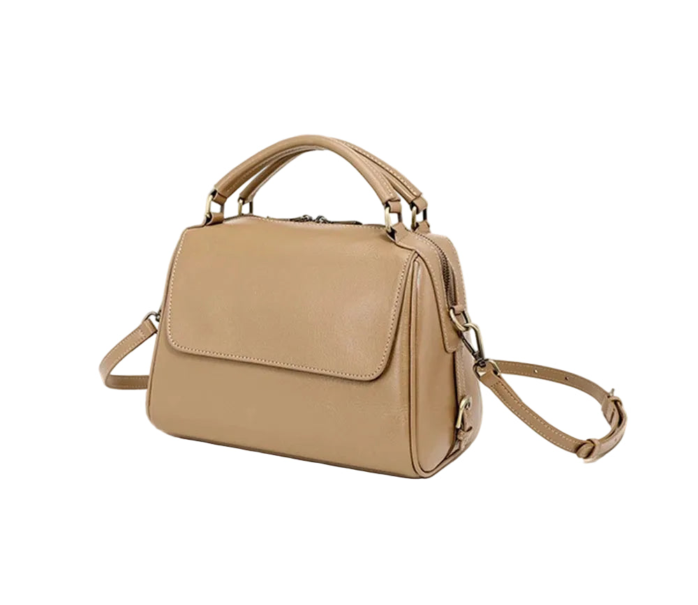 Zency Damen Handtasche aus echtem Leder Rindsleder Umhängetasche Große Boston Crossbody Satchel Für Mode Bolsa Zwei Riemen