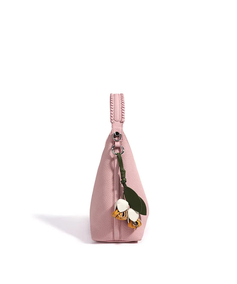 Sac bucket en cuir véritable grain supérieur – Style casual chic