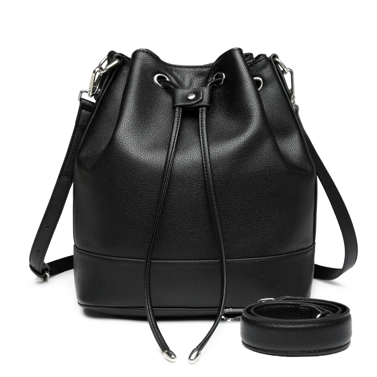 Sac seau Femme en cuir PU Froncé – Cordon & Fermeture Magnétique MYNELIA