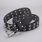 Ceinture Tendance Double Trou — Style Y2K Punk Rock, Sans Poinçon, 110 cm MYNELIA