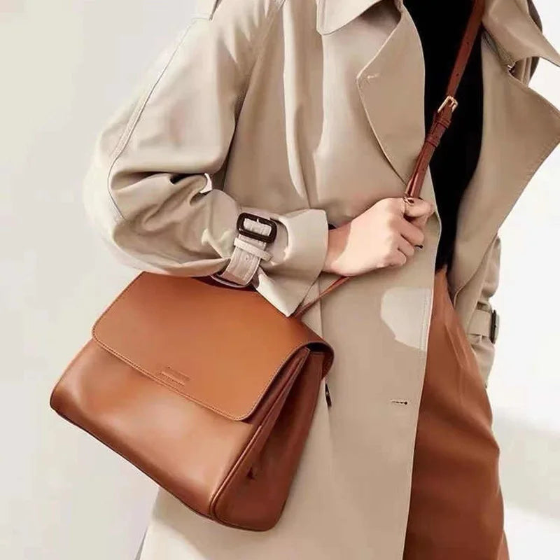 Sac  Cuir Véritable Minimaliste Grande Capacité