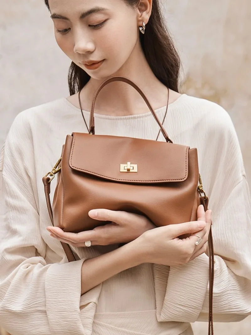 Sac Tote Cuir Véritable Souple Format Compact