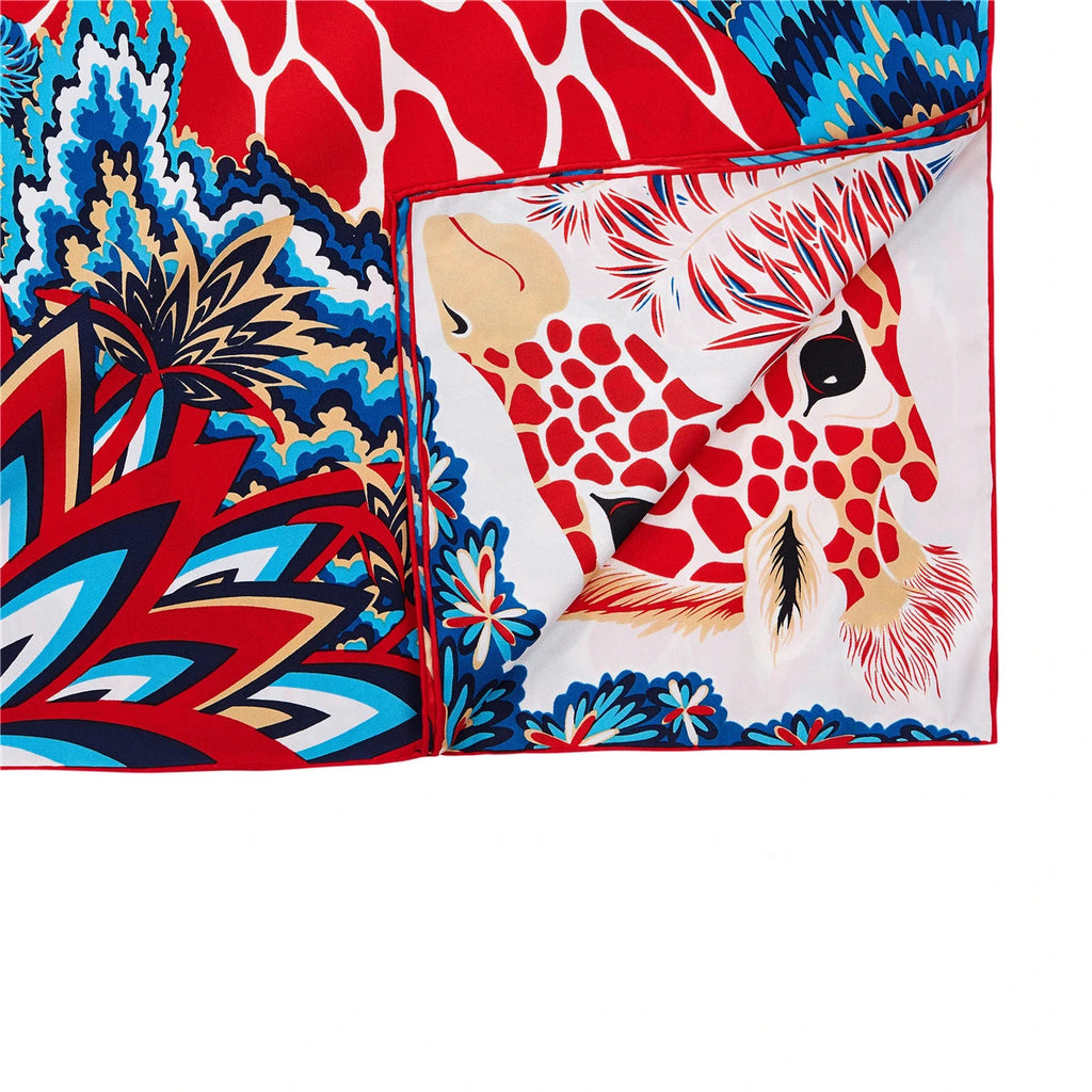 Foulard carré femme en soie imprimée – 90 × 90 cm