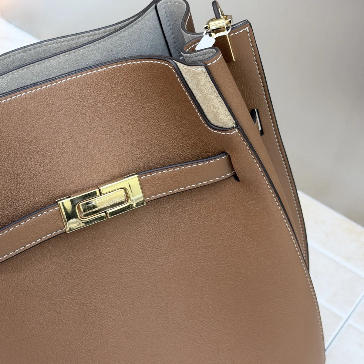 Sac Seau Cuir Véritable Doublure Cuir Hydrofuge