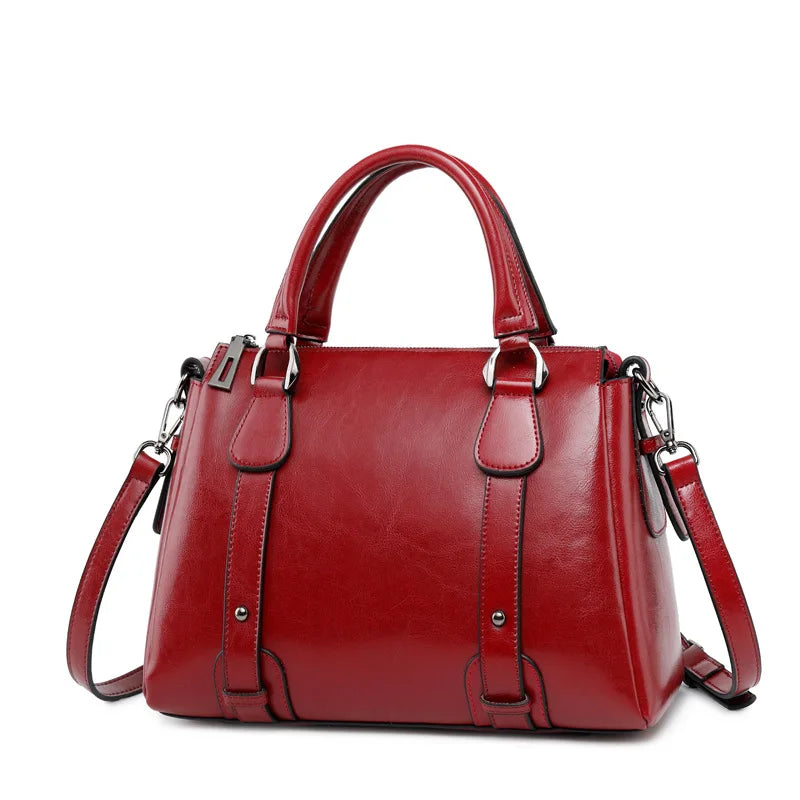 Sac à main en cuir ciré Oil Wax – Fermeture zip, Port multiple