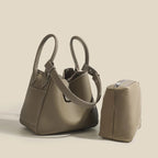 Genuine Leather Women's Shoulder bag niche design fashion lady's basket bag soft cowhide bucket bag handbag for women MYNELIA