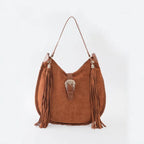 Sac bandoulière  femme – Daim Tissé à franges
