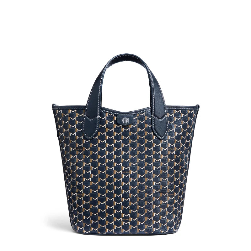 Sac Bucket Canvas Monogramme – Motif géométrique,Coutures contrastées