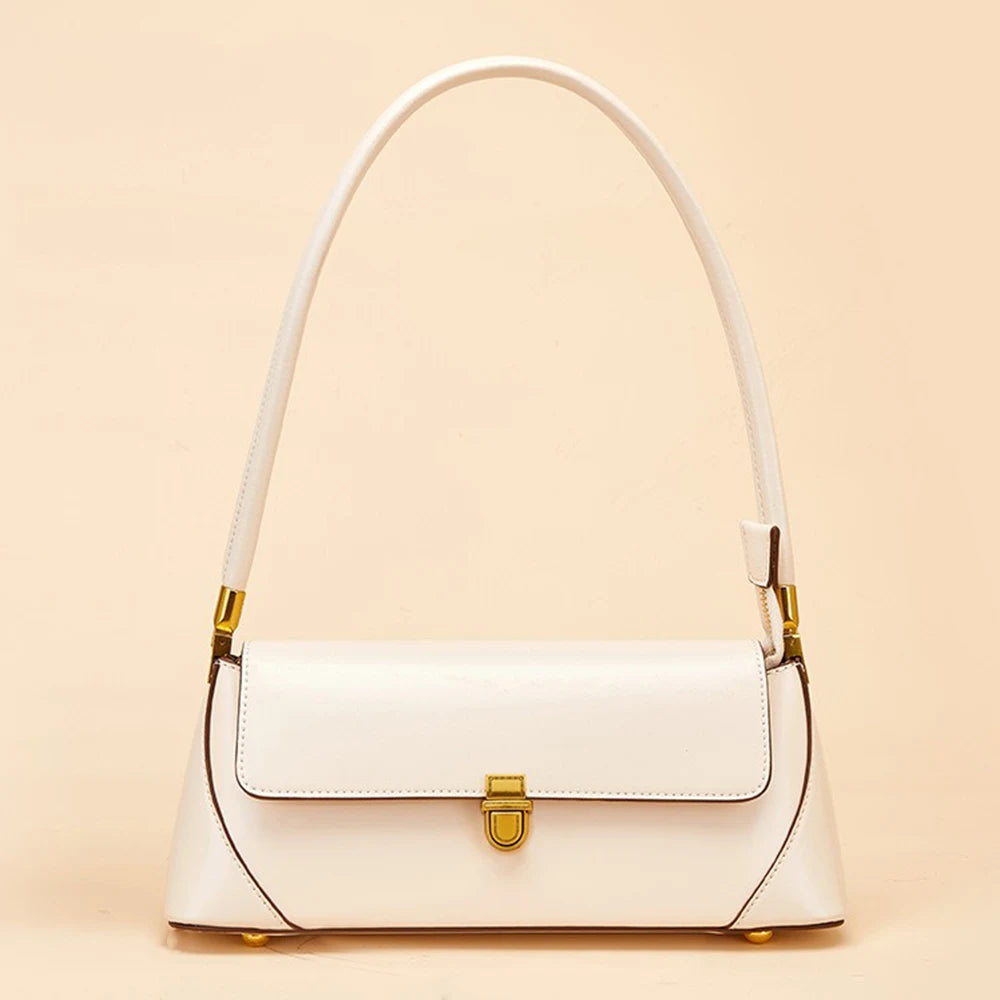 Sac baguette femme en cuir de vachette – 28 × 13 × 9 cm