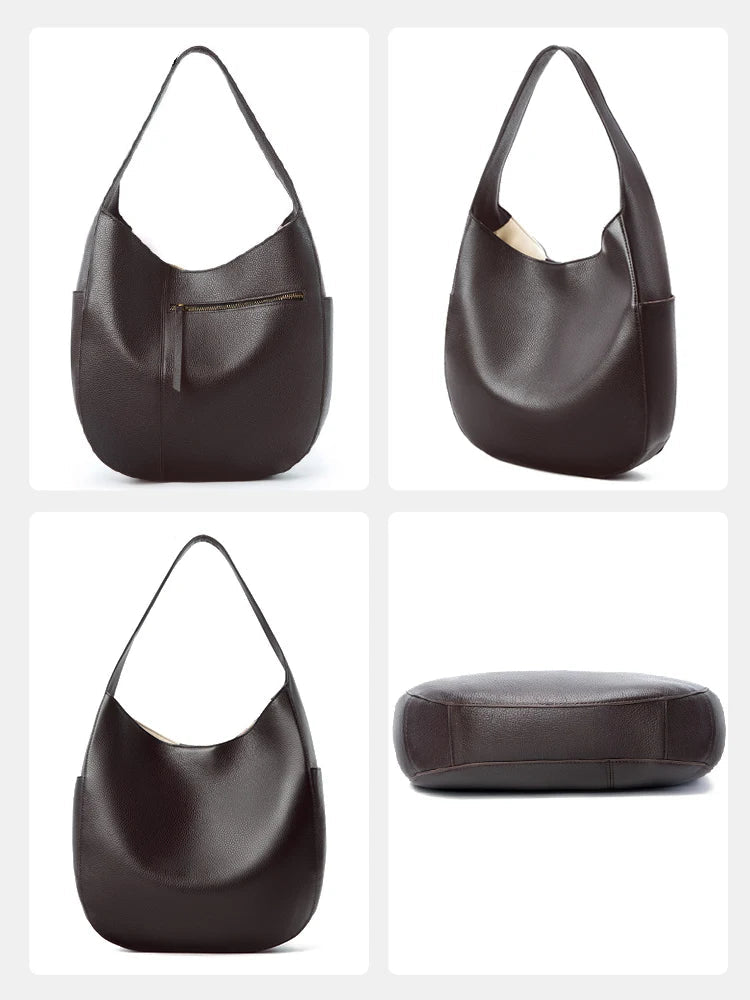 Grand sac Hobo  cuir véritable Femme – Style Européen Chic