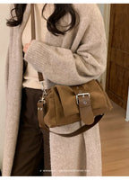 Sac à bandoulière  suède plissé – Fermoir Style fashion