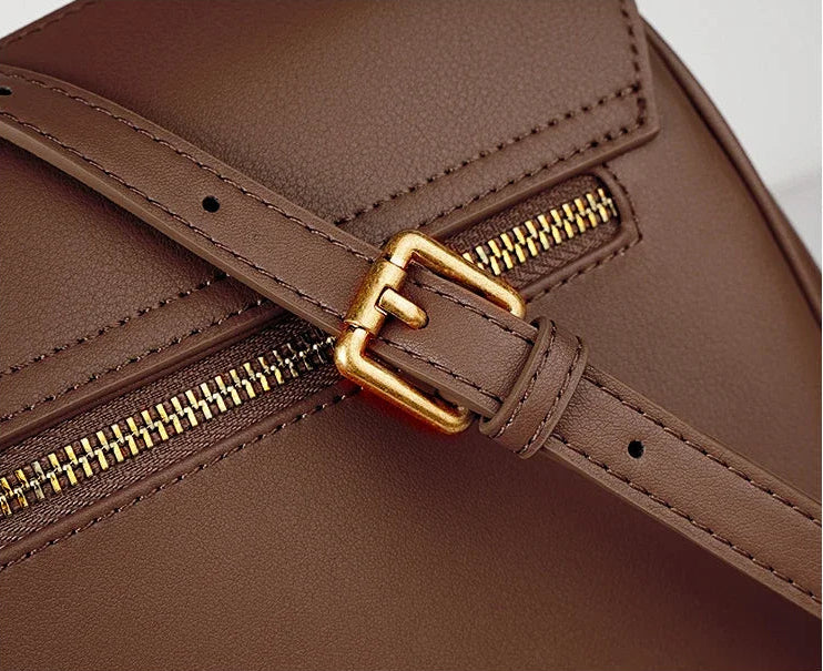 Sac Tote Cuir veritable Souple Rétro Luxe – Poche Flap
