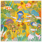 130*130cm 100% Twillseidentuch Frauen Quadratisches Bandana Schal Die Unterwasserwelt Bedruckte Schals Weiblicher Foulard Halstuch