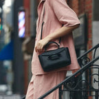 Sac Rabat Cuir Véritable Vintage Top Handle Croisé