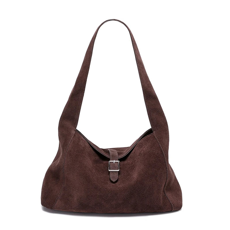 Sac bandoulière cuir suédé – Style Satchel Automne Hiver MYNELIA