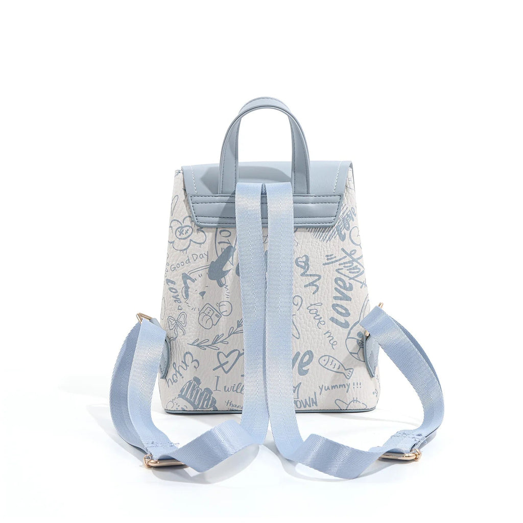 Sac à Dos Femme Imprimé Graffiti – Style Campus, Cuir PU Résistant | MYNELIA MYNELIA