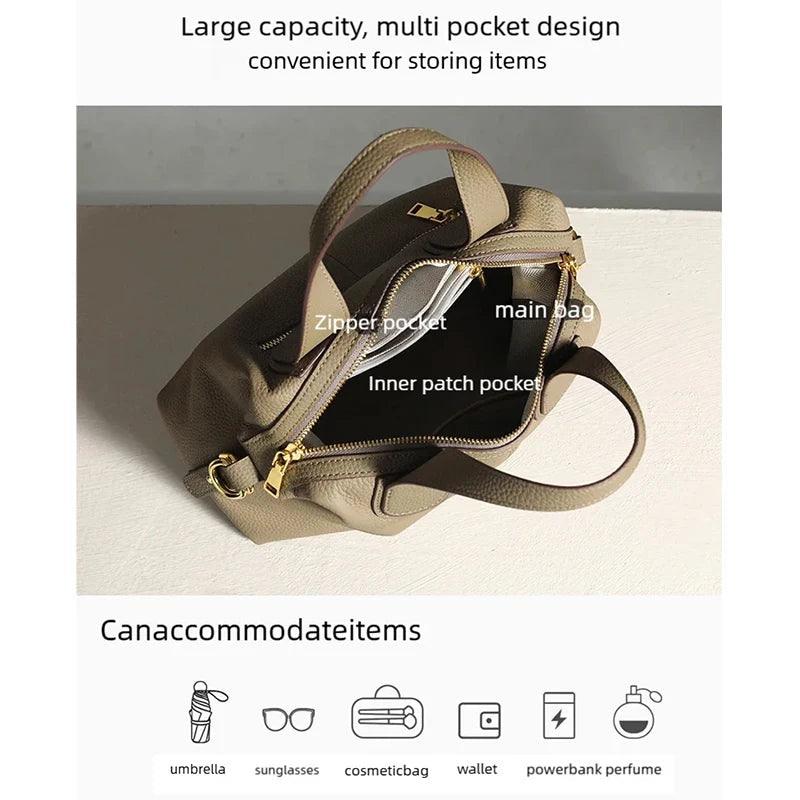 Sac Trapèze Cuir Véritable – Grande Capacité Femme MYNELIA
