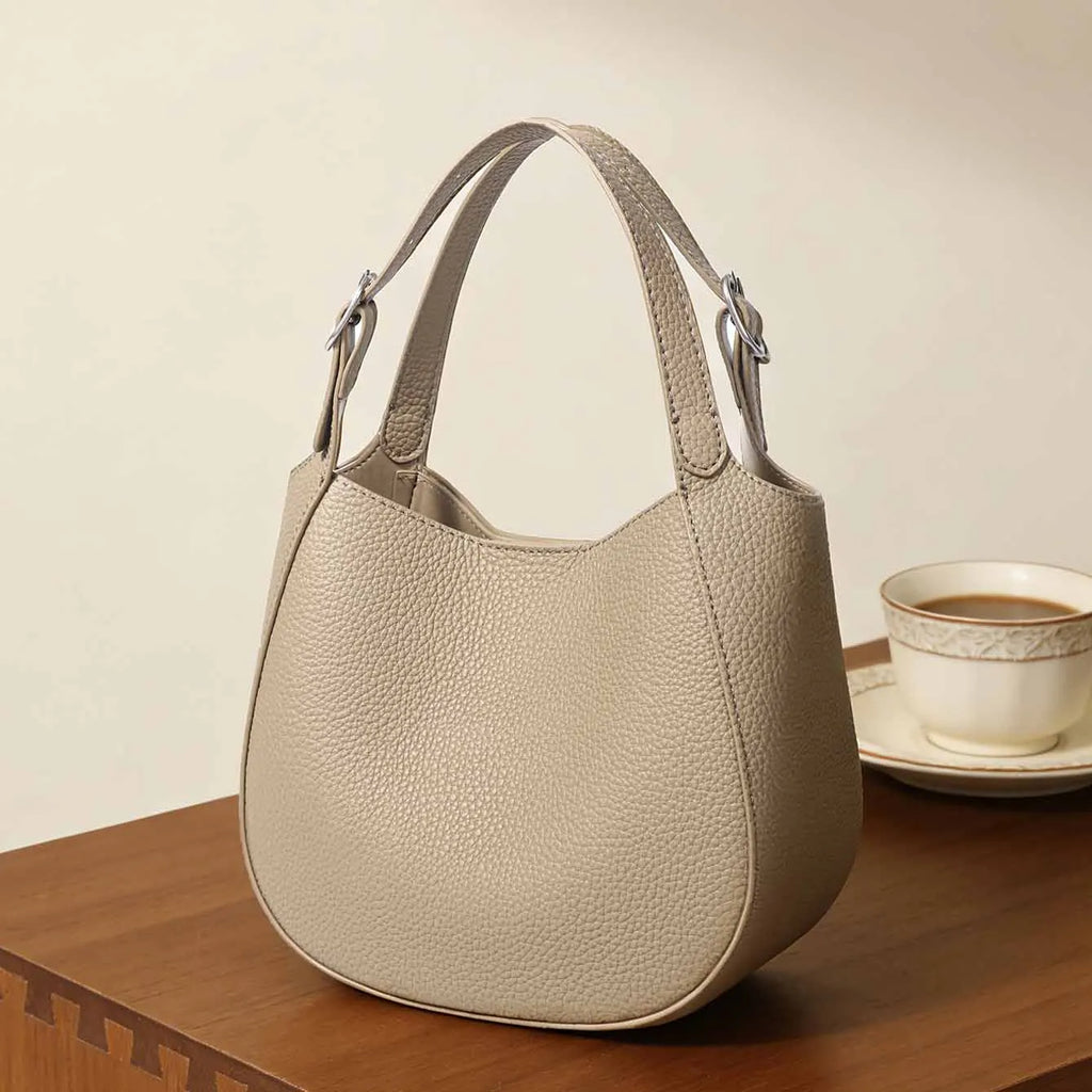 Sac seau cuir véritable  – Initiales Personnalisées