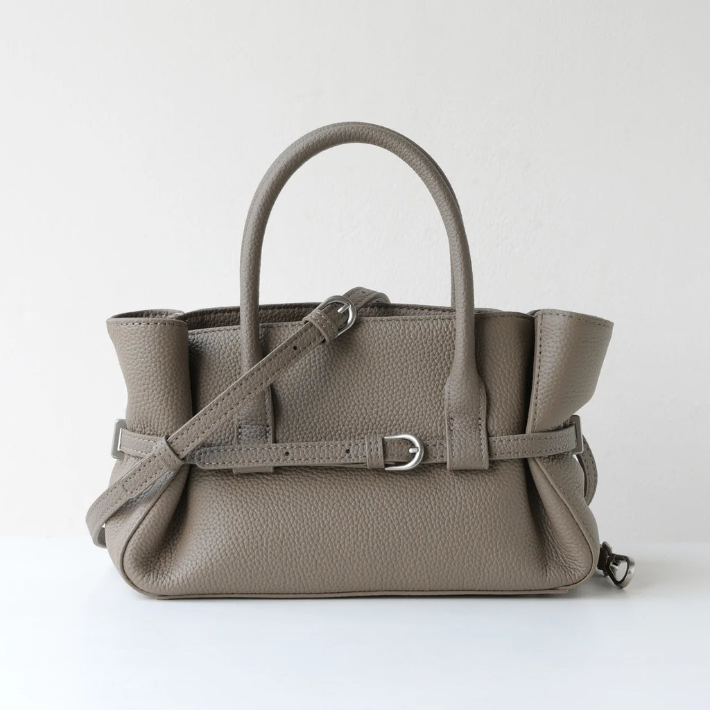 Sac Satchel Cuir Véritable Boucle Ceinture Doublure Coton Bio Croisé