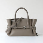 Sac Satchel Cuir Véritable Boucle Ceinture Doublure Coton Bio Croisé