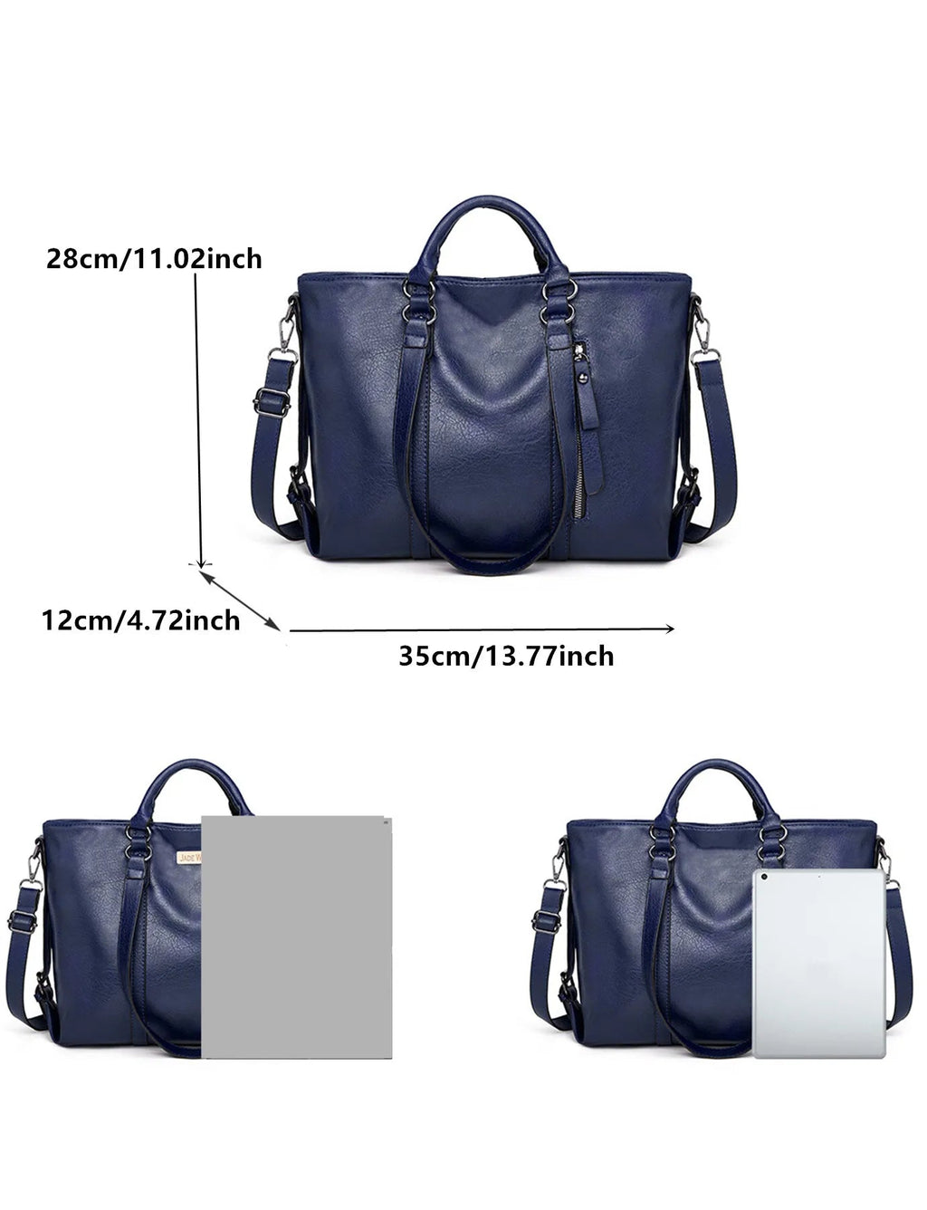 Work handbag 14inch retro PU leather and multi pocket design, suitable for office computer bag for daily use during MYNELIA