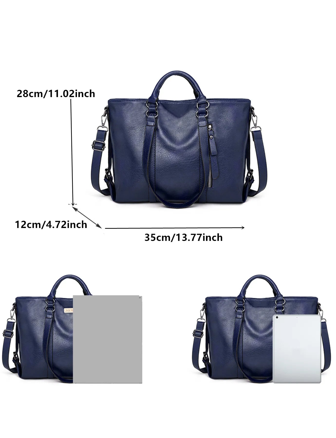 Work handbag 14inch retro PU leather and multi pocket design, suitable for office computer bag for daily use during MYNELIA