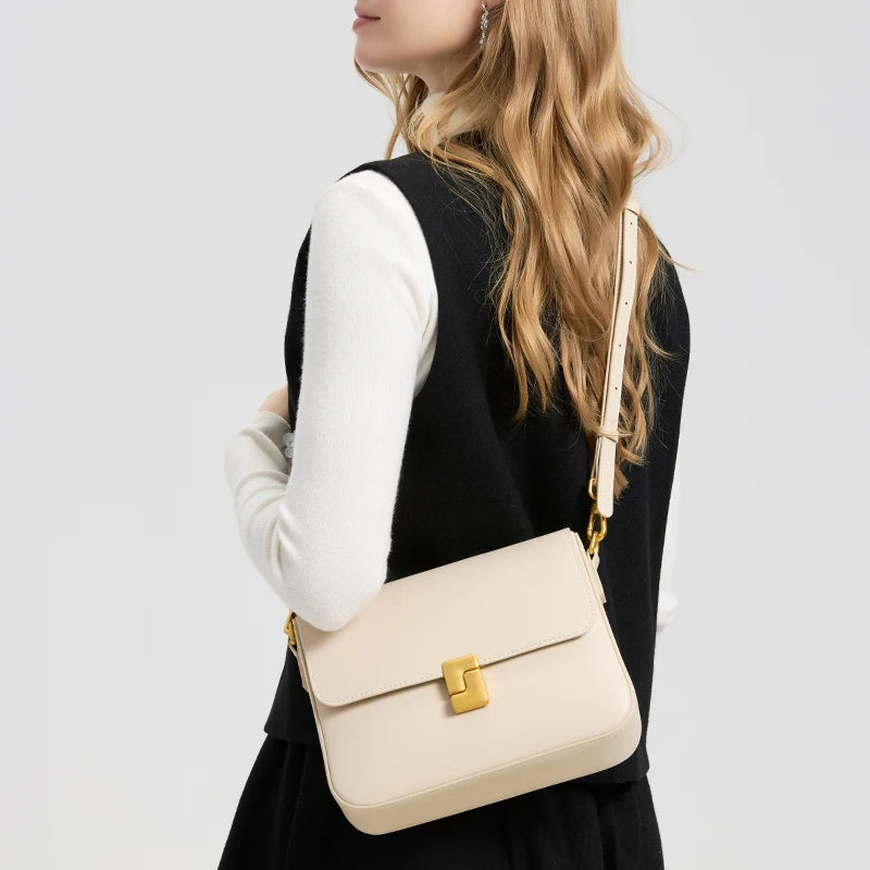 Sac bandoulière cuir de vache–Petit Sac selle chic toutes saisons MYNELIA