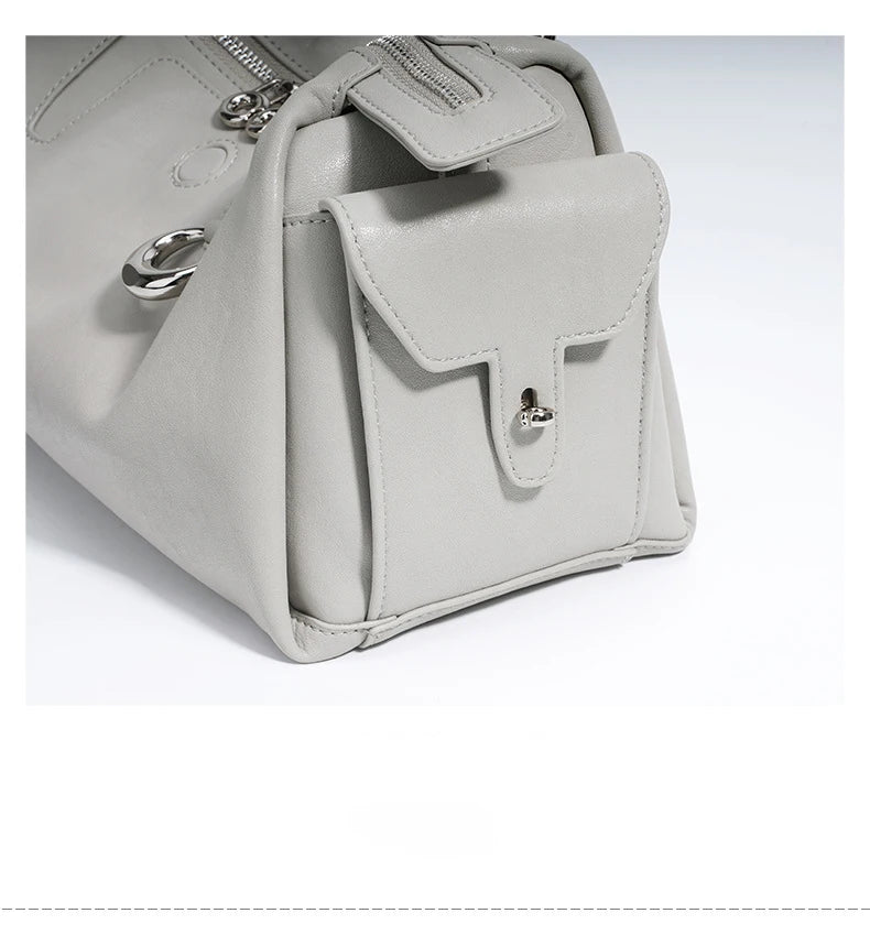 Handtasche aus echtem Leder, neues Nischen-Design 2025, modische Kissen-Tasche aus Rindsleder, einfache Umhängetasche für Damen