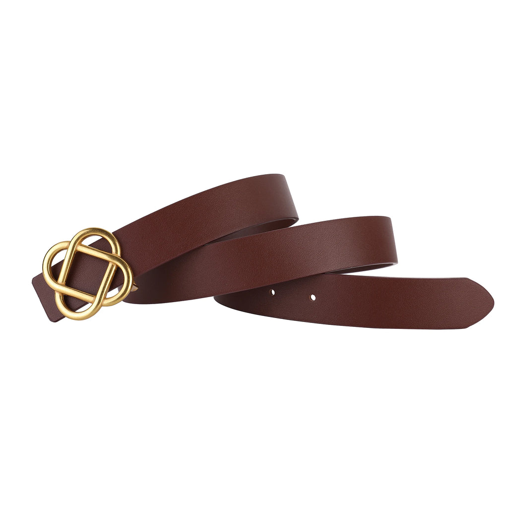 Ceinture fine Cuir Femme – Boucle Dorée Rétro Vintage | 4 Coloris