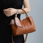 Sac Satchel en Cuir  Ruché Rubans Épaule Croisé