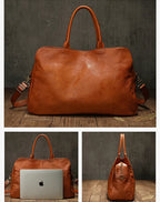 Sac en cuir véritable – Business, Intercalaire Ordinateur, Grande capacité