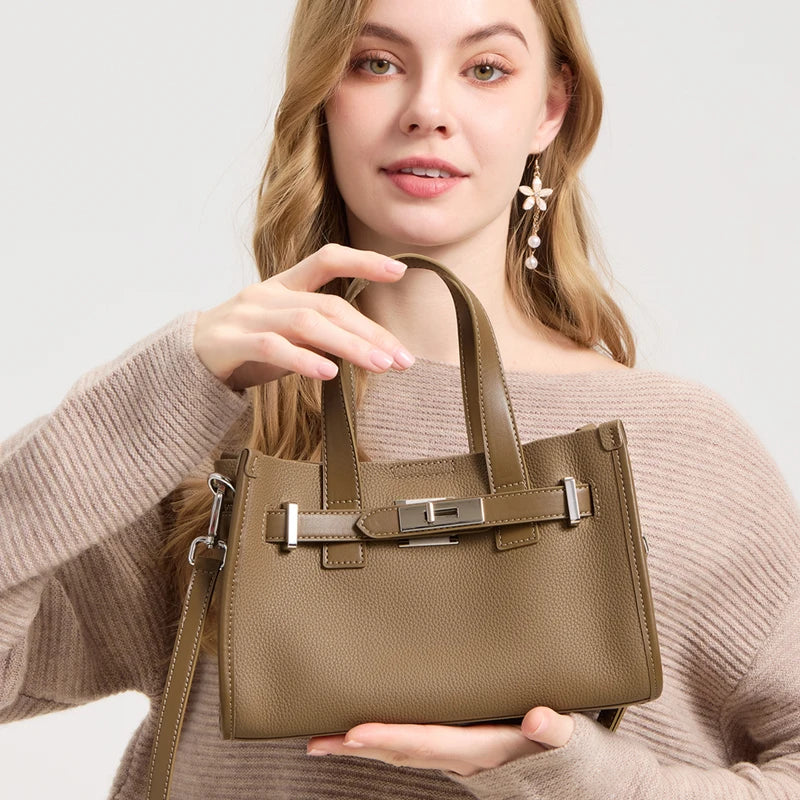 Damenhandtasche aus echtem Leder – Großes Fassungsvermögen