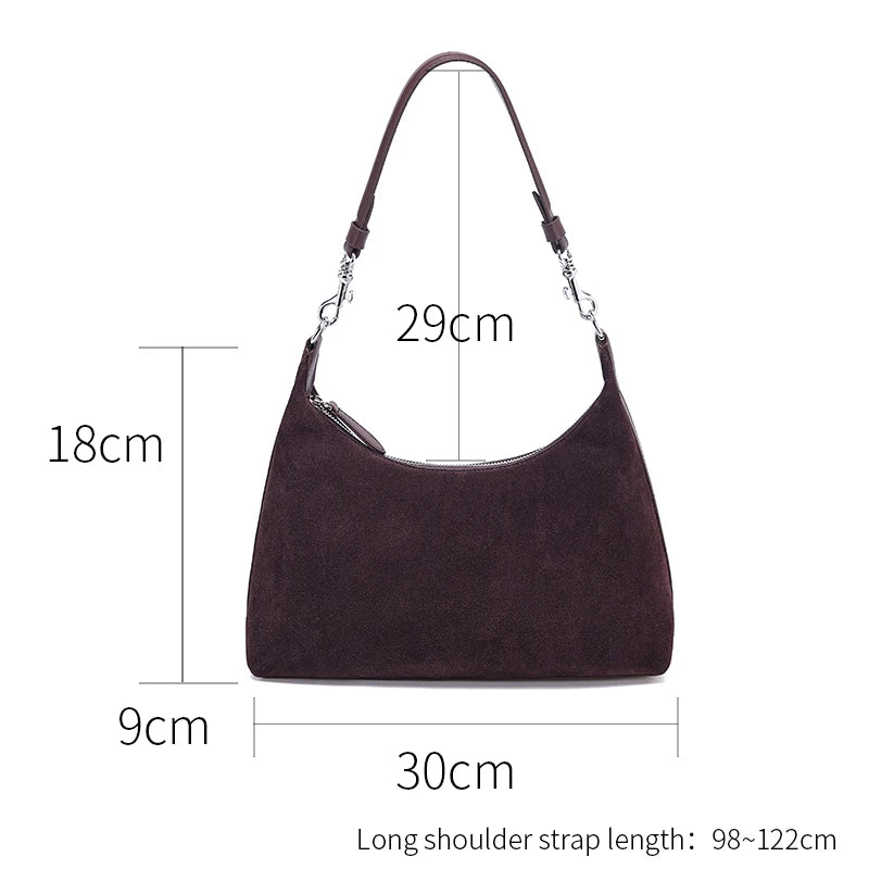 Sac bandoulière cuir Suède Femme – Style Rétro Bandoulière Vachette