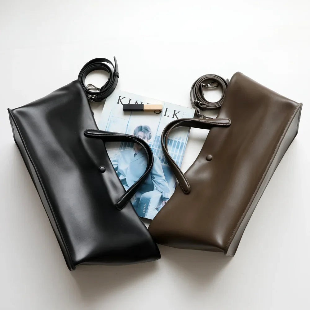 Sac Tote Cuir véritable Femme –Plissé Grande Capacité Style Fashion