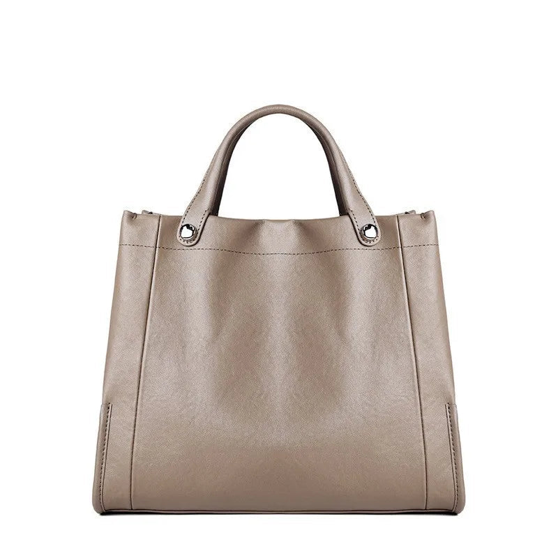 Sac cabas souple en cuir véritable à poches intérieures