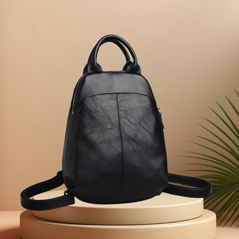 Sac à dos cuir véritable–Broderies Patchwork élégant MYNELIA