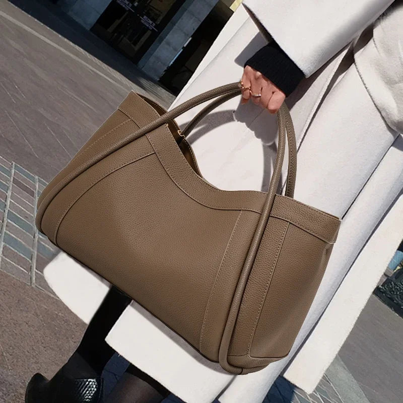 Sac hobo tote en cuir –Double port-Grande capacité