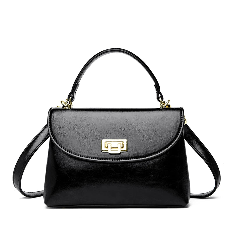 Sac bandoulière structuré en simili cuir PU – Fermeture zippée