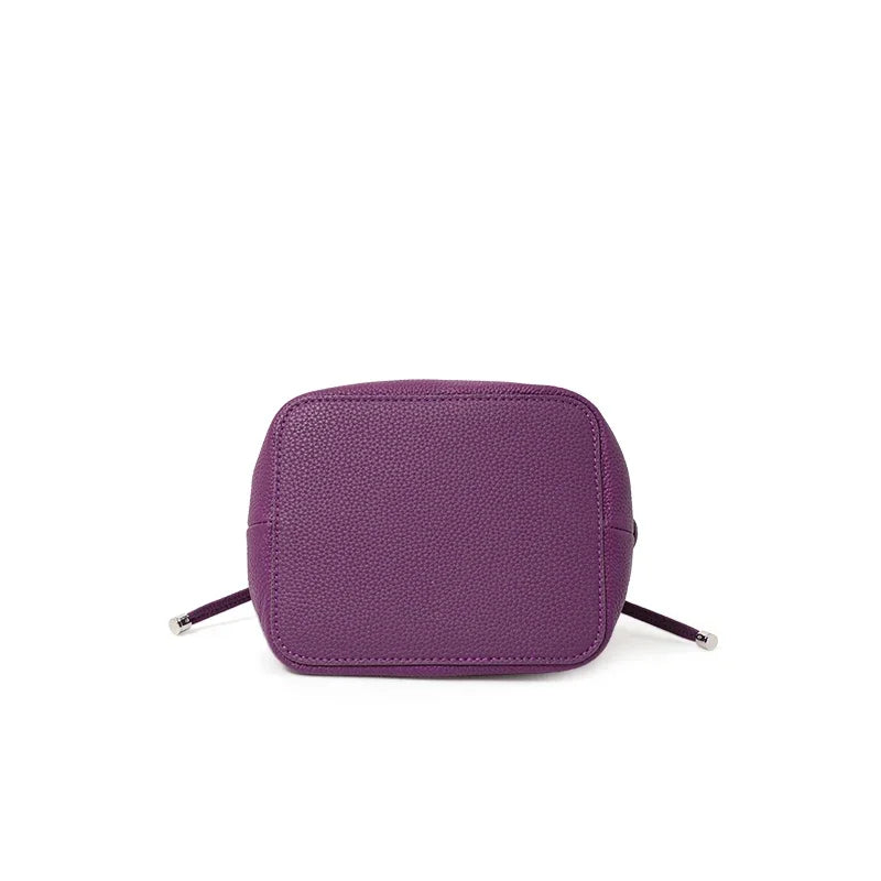 Sac seau cuir femme – Anse Tressée & Bandoulière réglable Style Casual Chic