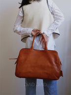 Sac en cuir véritable – Business, Intercalaire Ordinateur, Grande capacité