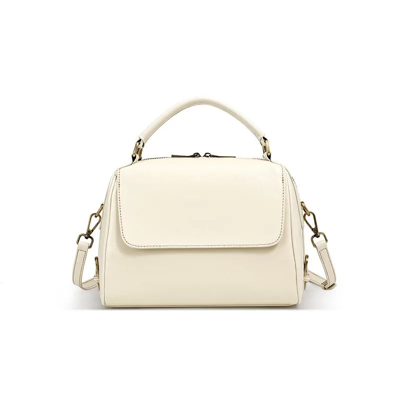 Sac Boston femme en cuir de vachette – 2 bandoulières interchangeables