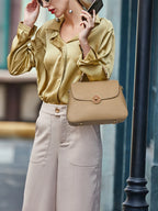Sac tote fuir véritable fait main – Kaki & Bleu